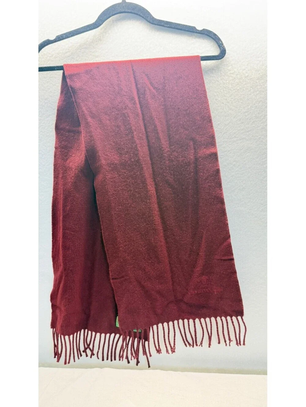 Christian Mode 100% Pure Cashmere Scarf Made in France Burgundy E-3